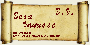 Desa Vanušić vizit kartica